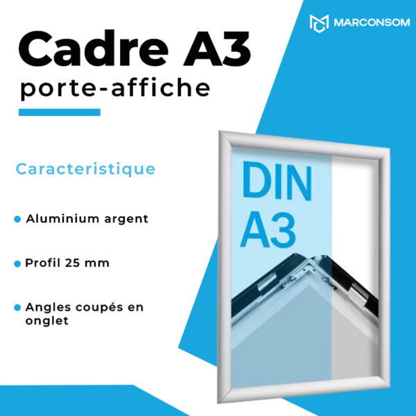 Cadre A3 Porte affiche A3 aluminium